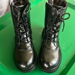 Girl glitter combat boots